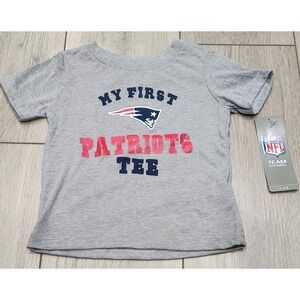 NFL New England Patriots My 1st Tee Football Gray Infant Toddler Size 12 Months